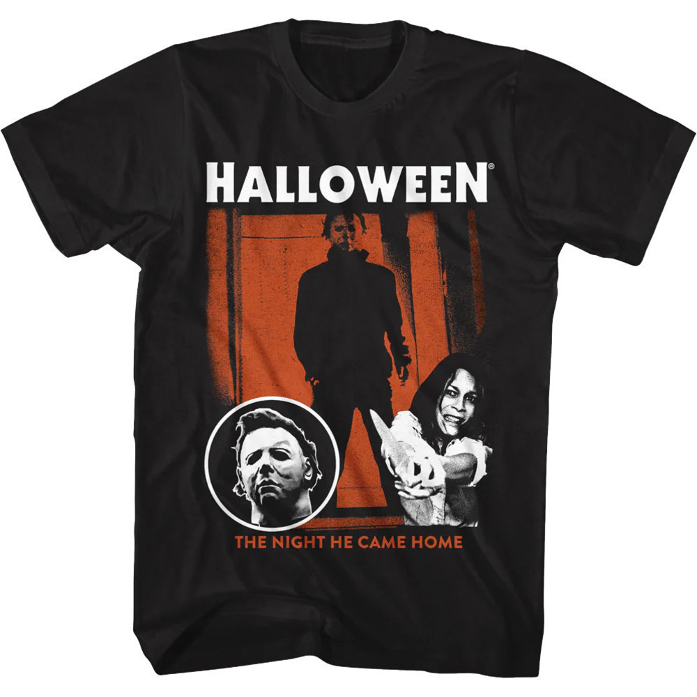 The Night He Came Home Collage Halloween Horror Graphic T-Shirt
